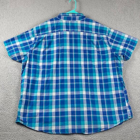 Sonoma Life Style Button Down Shirt Men's 4XB Blue Plaid Causal Formal - Picture 6 of 7